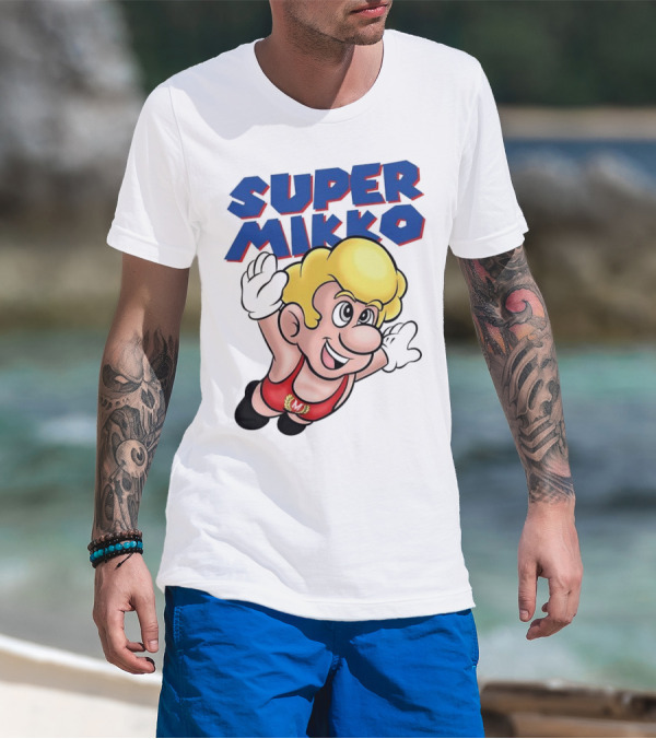 Super Mikko Flying Character Parody Super Mario Game T-Shirt