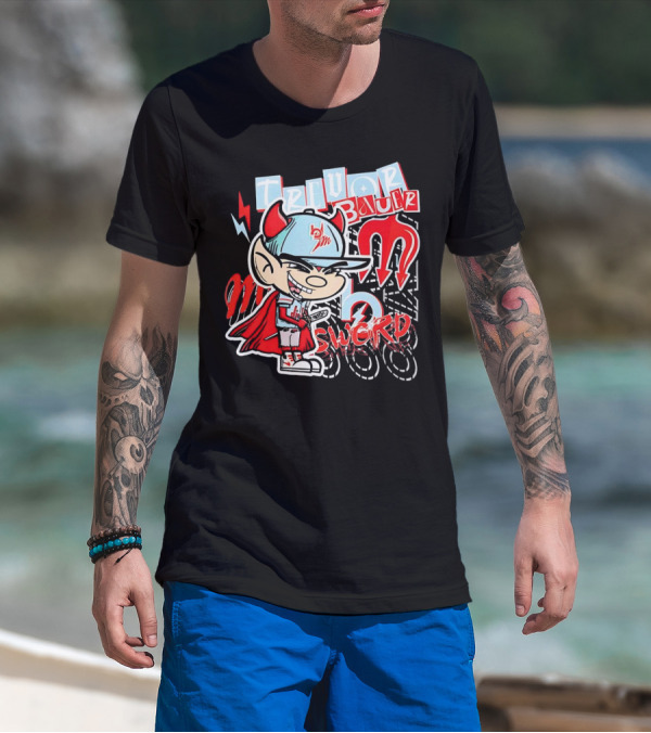 Trevor Bauer Diablo Cartoon Red Sword T-Shirt