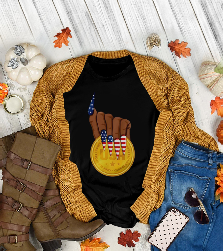 Gold Medal USA American Nails Sha’Carri Richardson T-Shirt