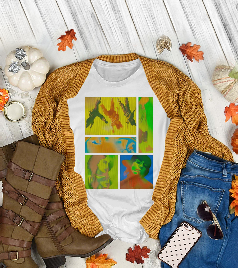 Billie Eilish Birds of a Feather Collage Colorful Thermal Portrait Series T-Shirt