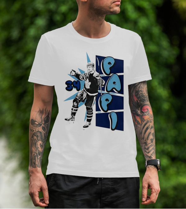 Toronto Maple Leafs Auston Matthews 34 Papi Hockey Legend T-Shirt
