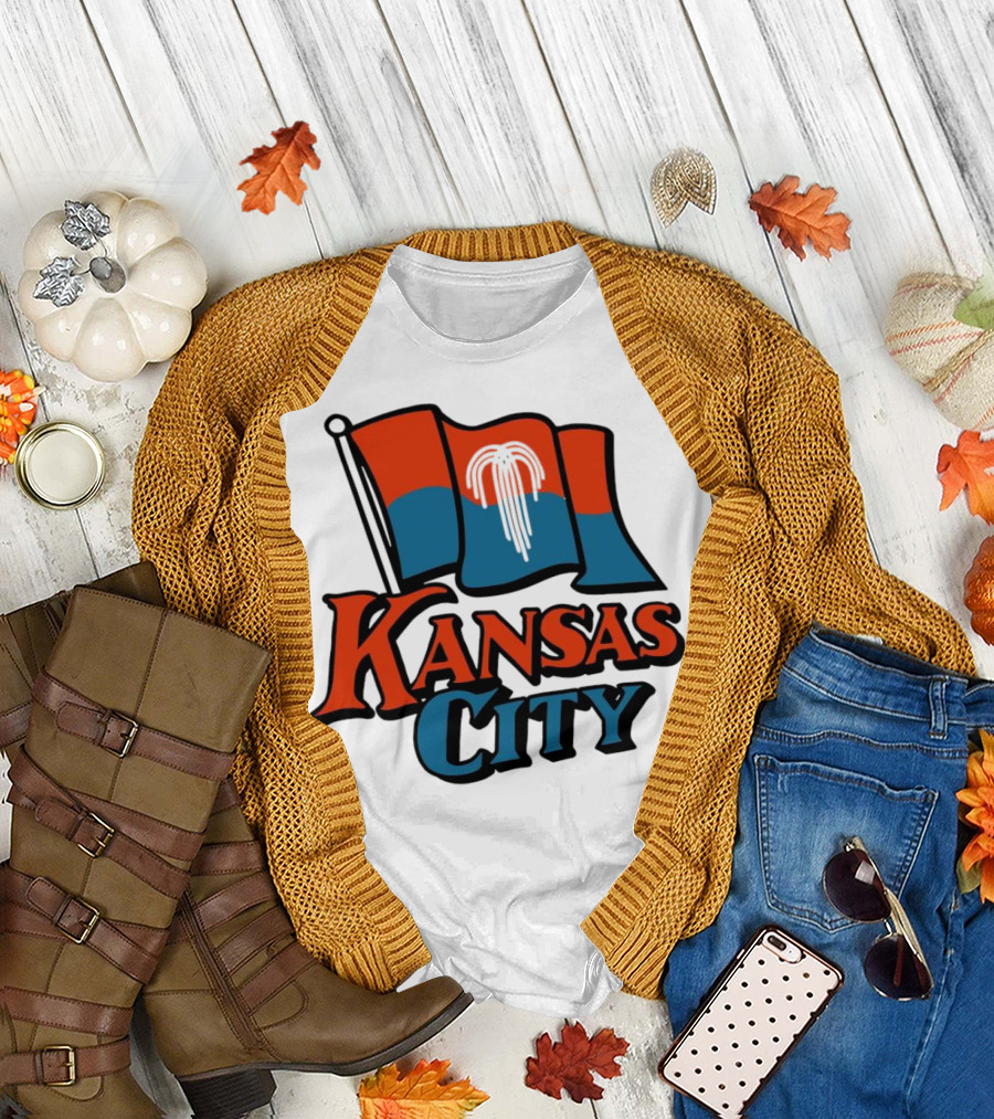 Kansas City Flag with Orange and Blue T-Shirt