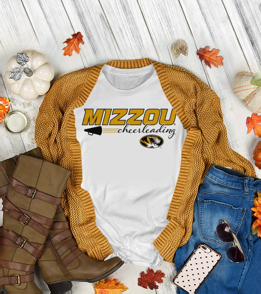 Mizzou Cheerleading Megaphone Oval Tiger Head T-Shirt