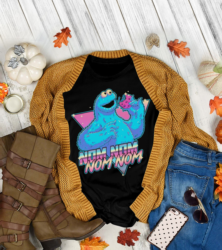 Nom Nom Nom Monster Who Loves a Cookie T-Shirt