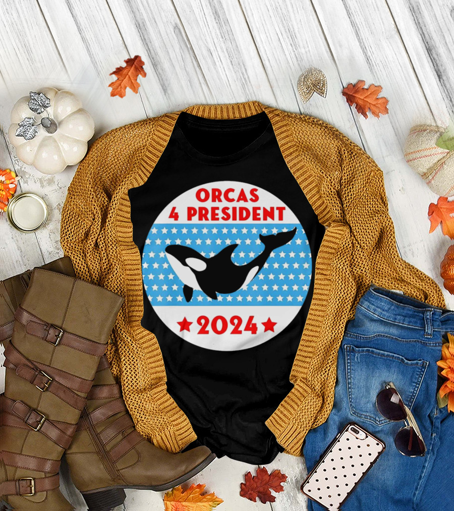 Orcas 4 President 2024 Whale Stars Circle T-Shirt