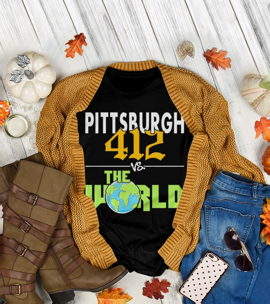 Pittsburgh 412 vs The World Earth Map T-Shirt