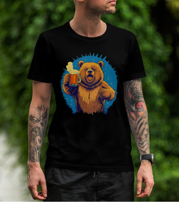 Bear Drink Beer Ging T-Shirt