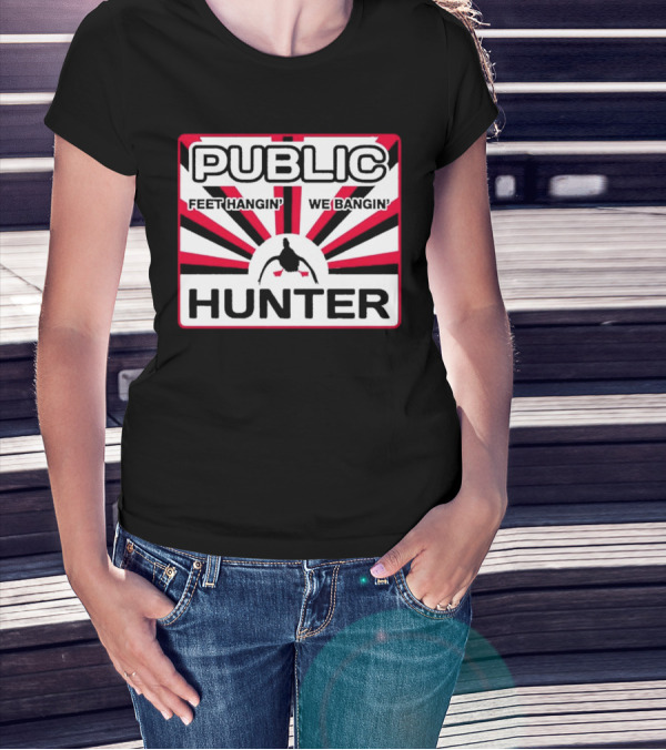 Public Hunter Feet Hangin' We Bangin' Retro Sunburst T-Shirt