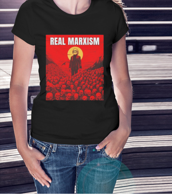 Karl Marx Real Marxism Surrounded By Skulls T-Shirt