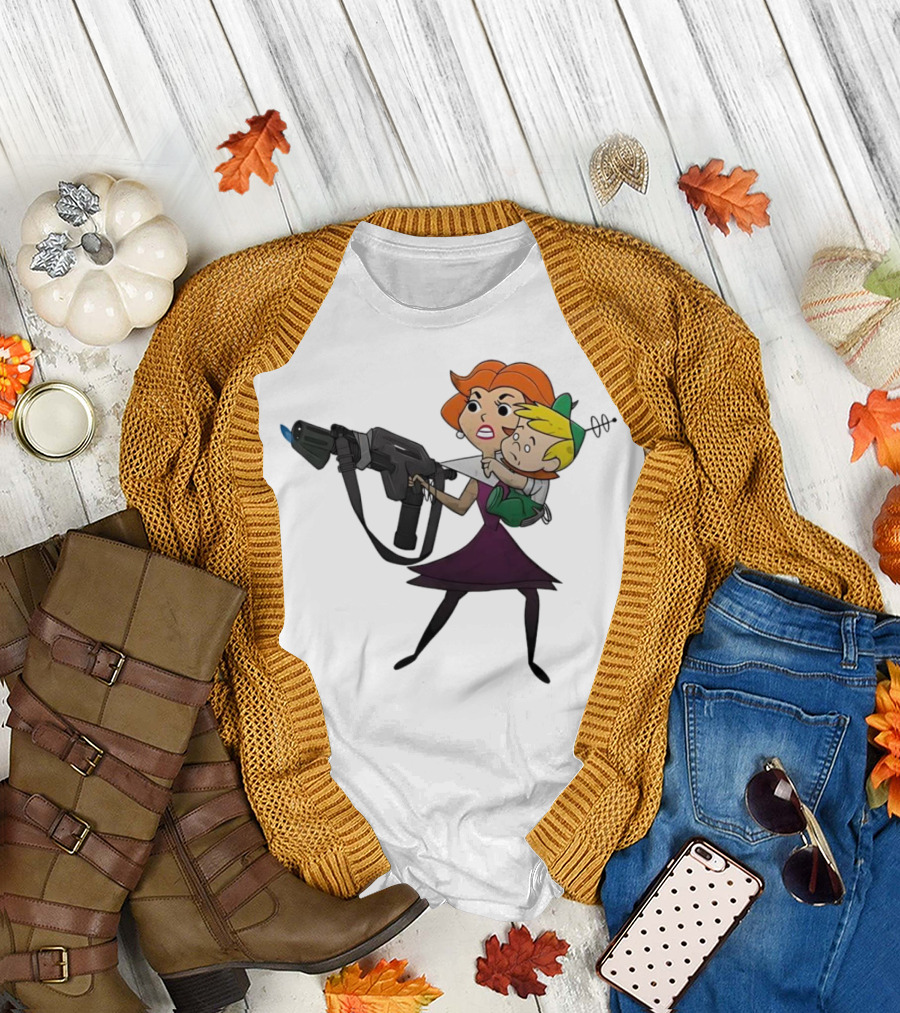 The Jetsons' Jane With Blaster Protecting Elroy Get Away From Him You B-word T-Shirt