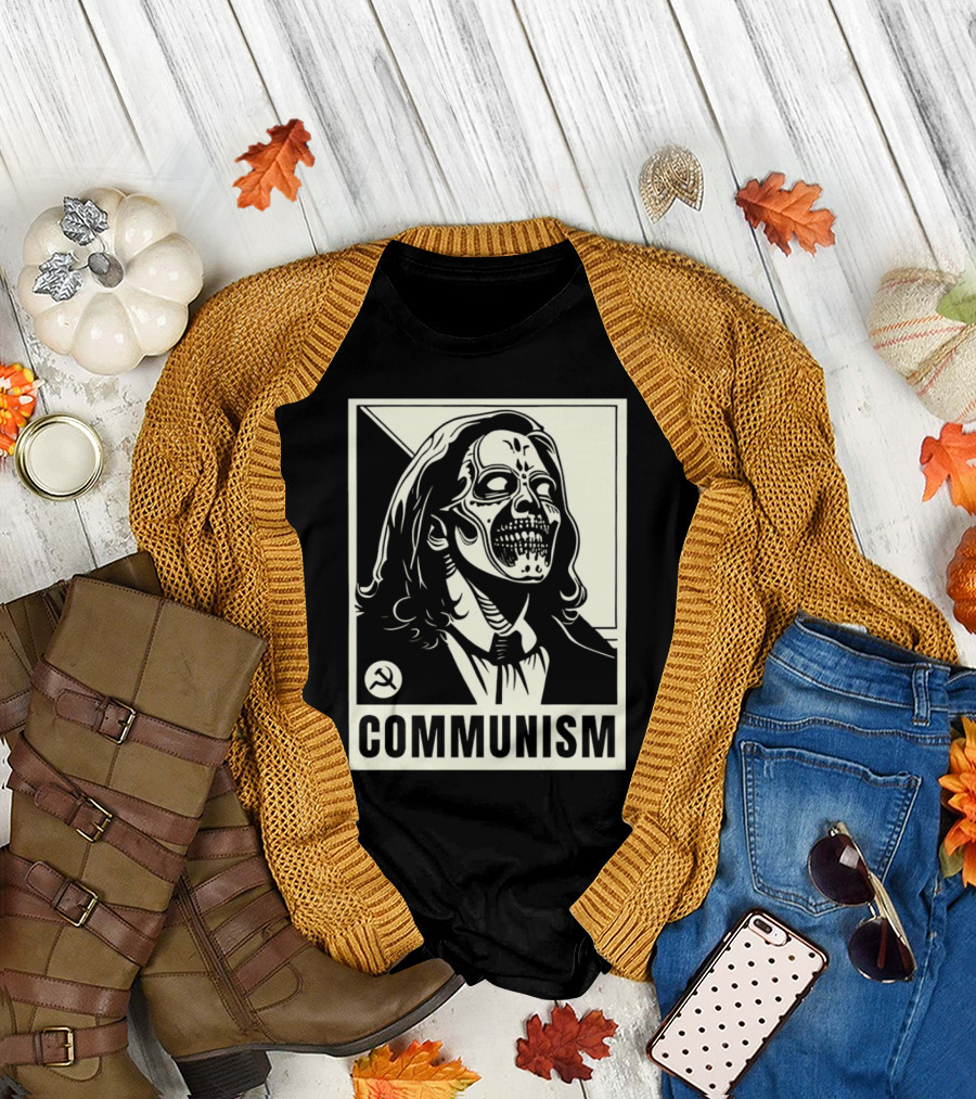 Kamala Harris Zombie Communism Skeleton Hammer and Sickle T-Shirt