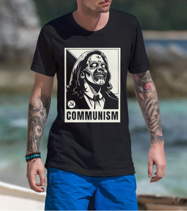 Kamala Harris Zombie Communism Skeleton Hammer And Sickle T-Shirt