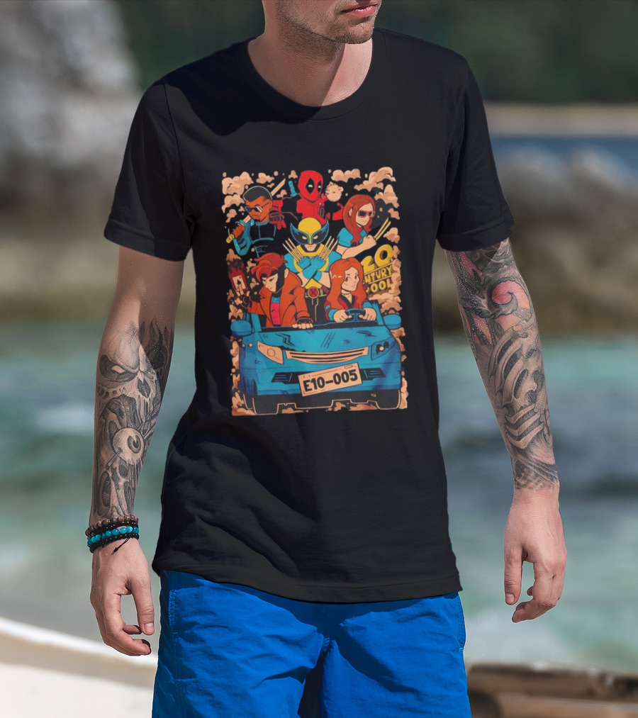 Deadpool Wolverine X-Men Multiverse Cameo 20th Century Ride Characters T-Shirt