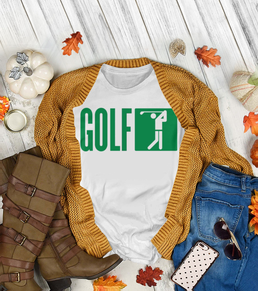 GOLF Swing Silhouette Icon Green T-Shirt