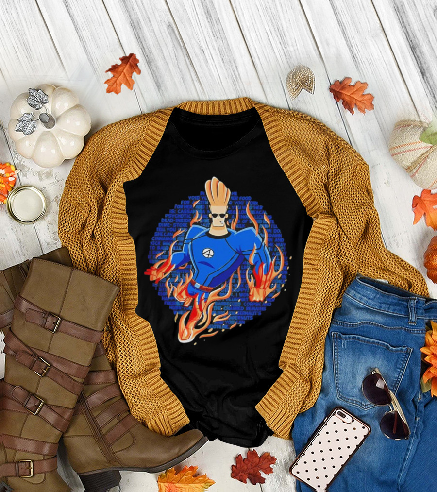 Johnny Bravo Meets Johnny Storm Flame On Momma T-Shirt