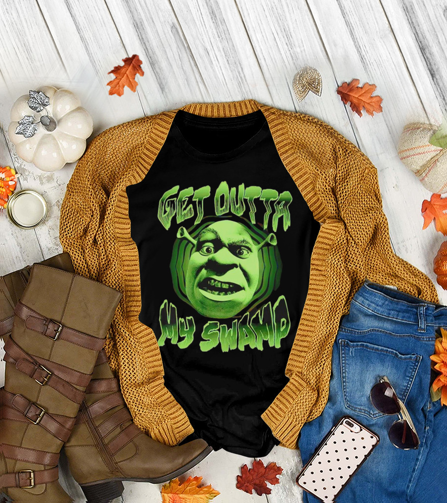 Get Outta My Swamp Shrek Face T-Shirt
