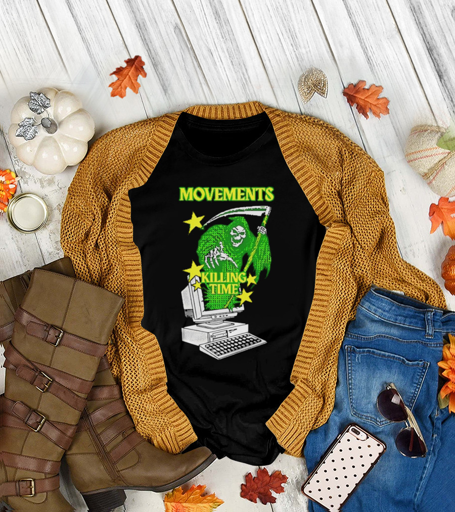 Movements Killing Time Reaper with Computer T-Shirt