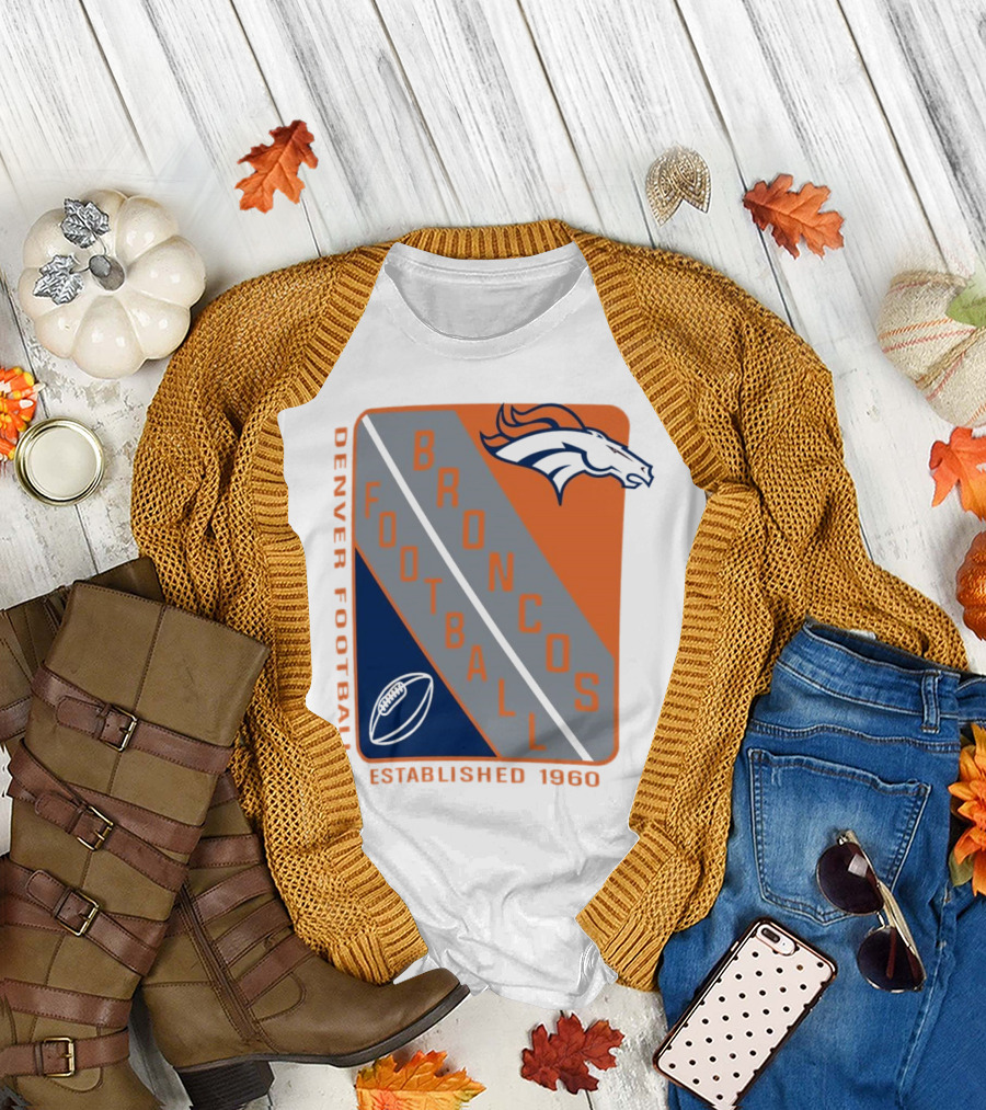 Denver Broncos Football Established 1960 Shield T-Shirt