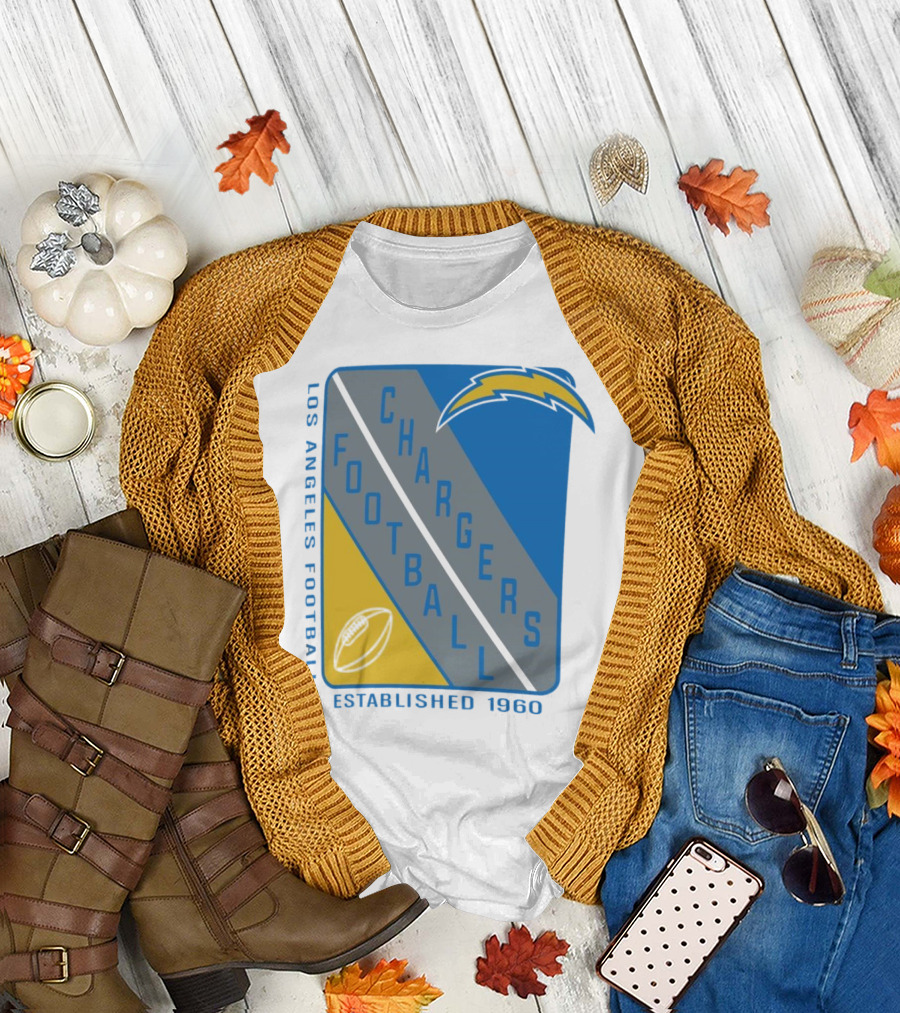 Los Angeles Chargers Football Shield Established 1960 T-Shirt
