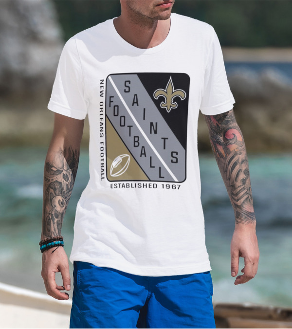 New Orleans Saints Football Shield Established 1967 Fleur-de-lis T-Shirt