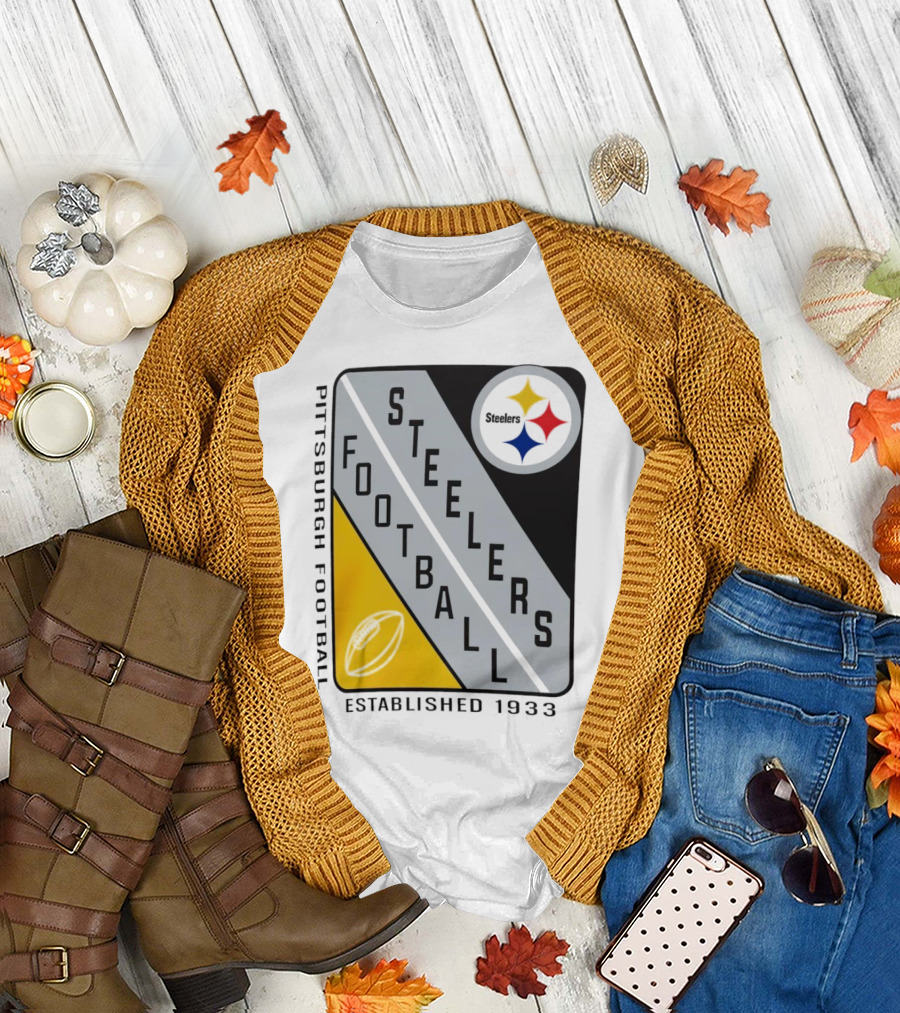 Pittsburgh Steelers Football Established 1933 Shield T-Shirt
