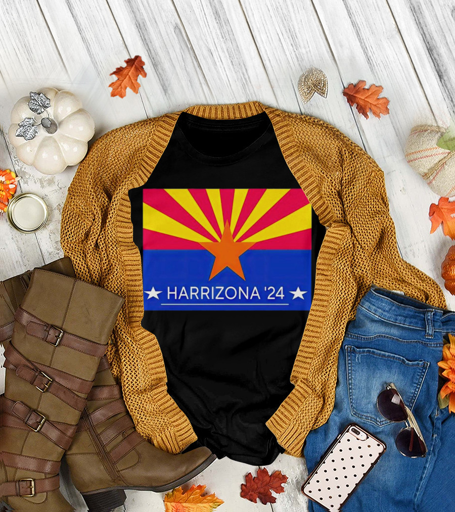 Harrizona '24 Kamala Harris Arizona Flag Mashup T-Shirt