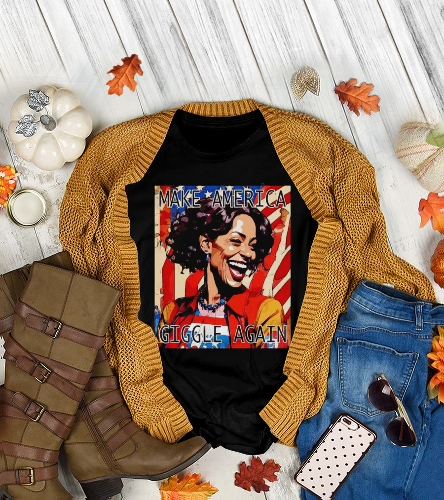 Make America Giggle Again Kamala Harris Retro Pop T-Shirt