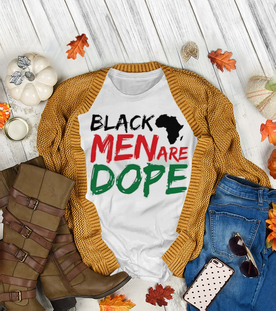 Black Men Are Dope Africa Silhouette Red Green T-Shirt