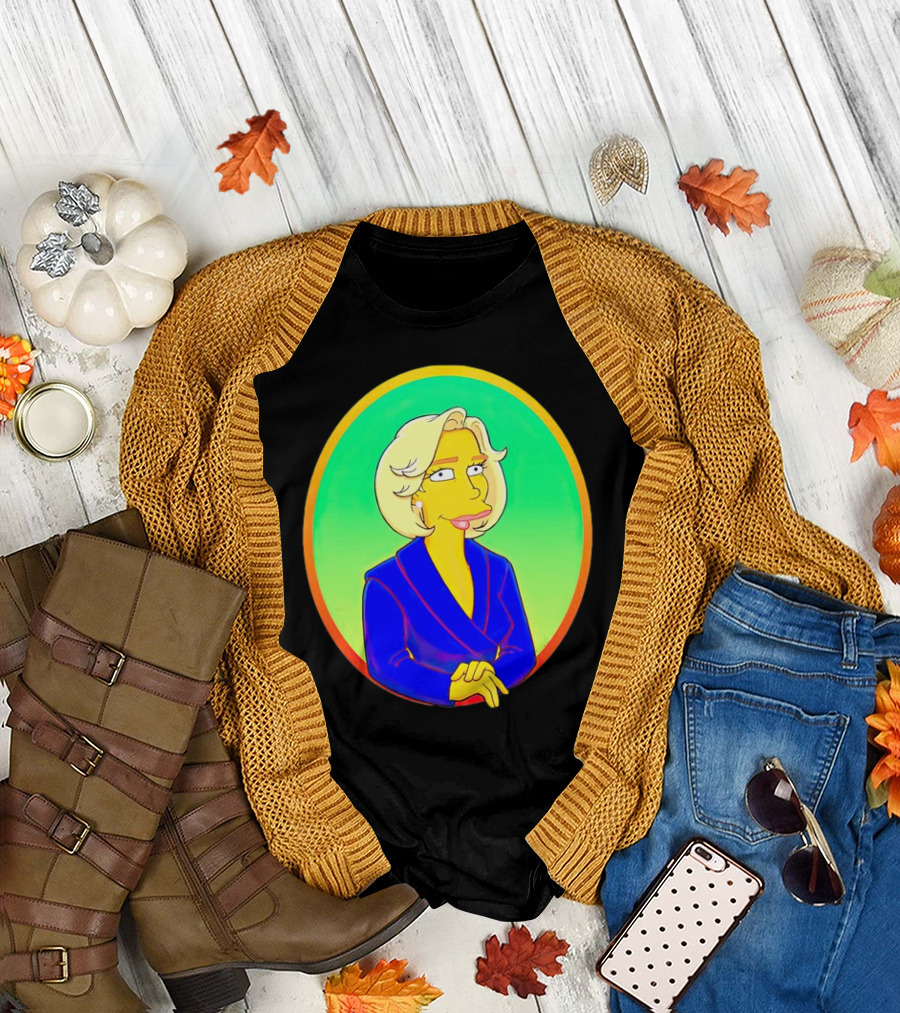 Gwen Walz Simpson Cartoon Style Portrait Oval Frame T-Shirt