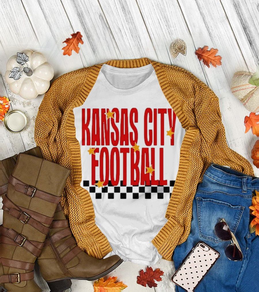 KANSAS CITY FOOTBALL Red Stars Checkerboard Deep Heather T-Shirt