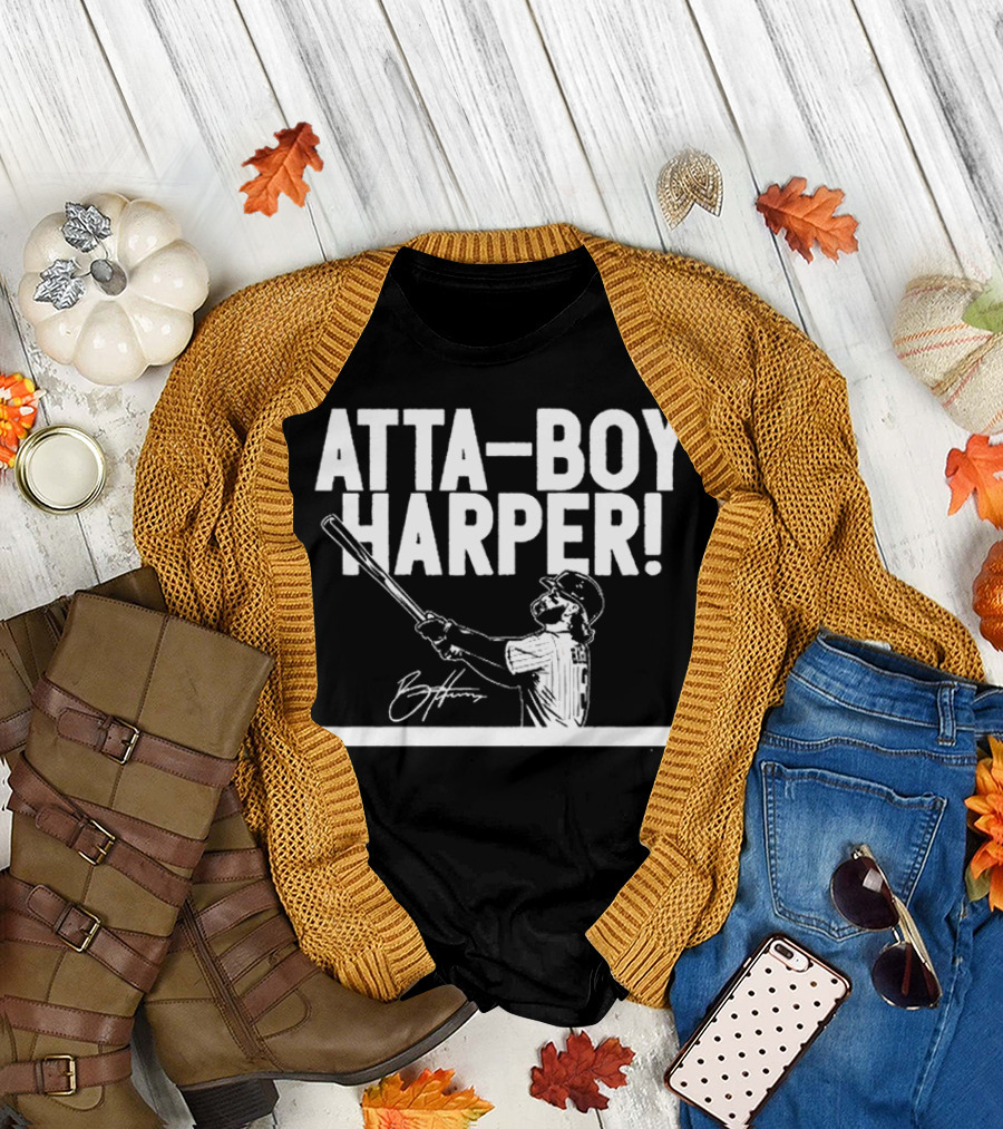 Philadelphia Phillies Atta-boy Harper Signature Baseball T-Shirt