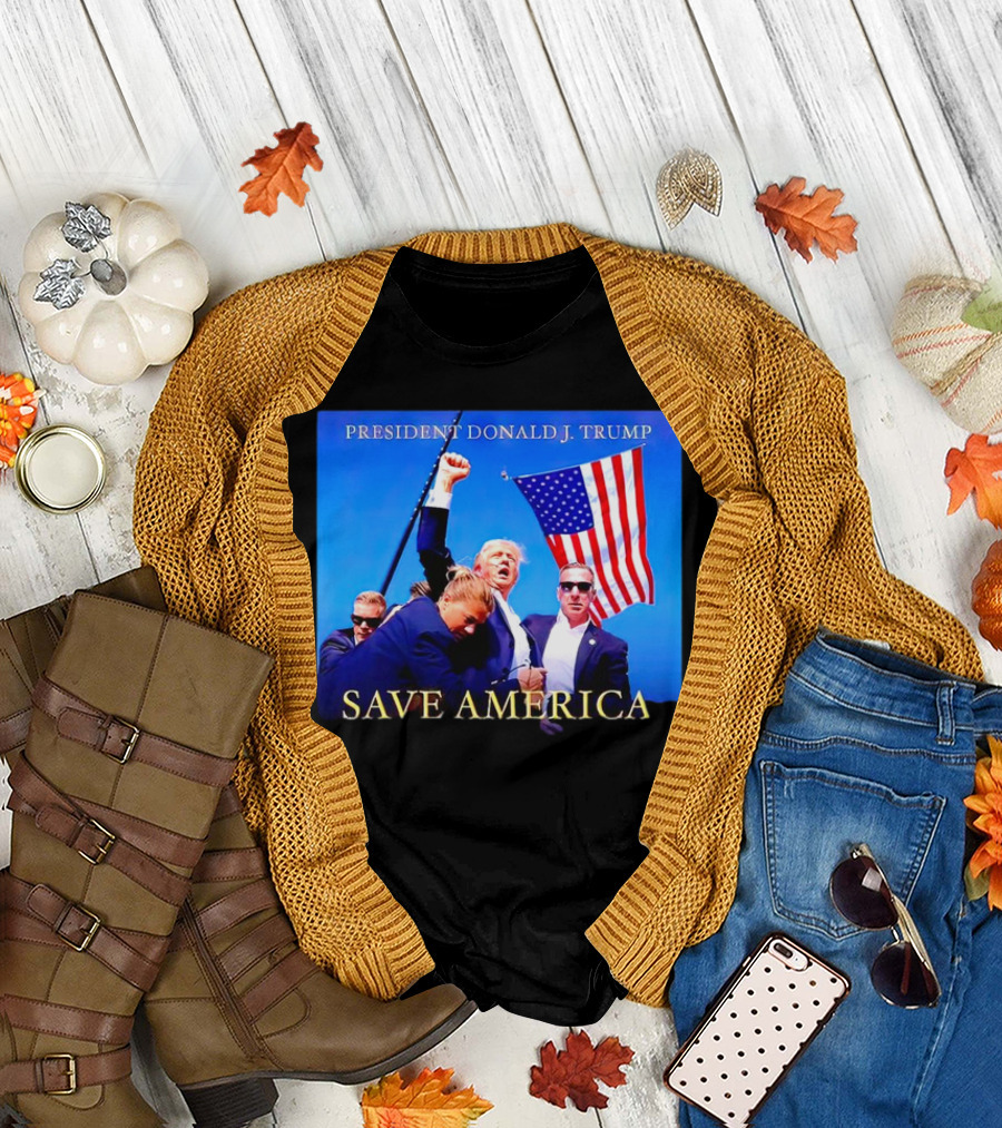 PRESIDENT DONALD J. TRUMP SAVE AMERICA FLAG EVENT T-Shirt