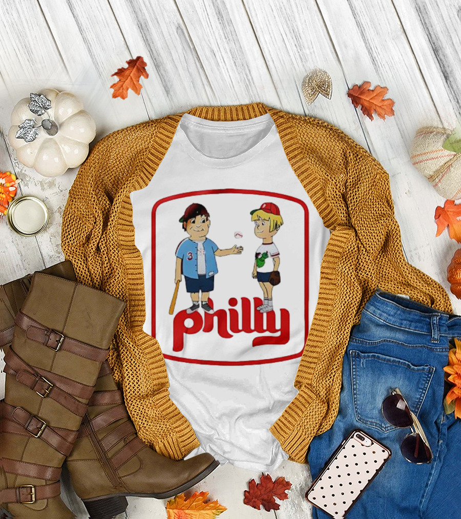 Philadelphia Phillies Phil and Phillis Philly Baseball Cartoon T-Shirt