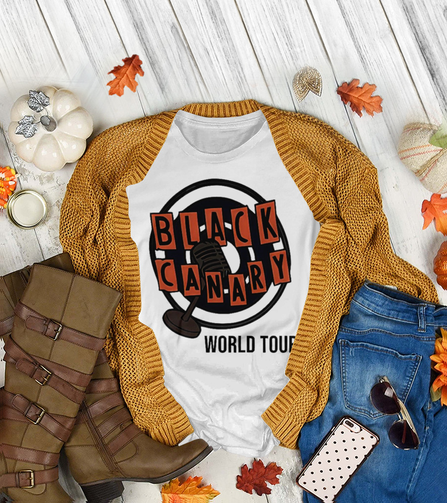 Black Canary World Tour Microphone Music T-Shirt