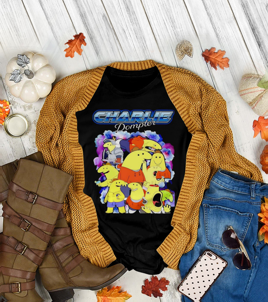 Charlie Dompler Colorful Cartoon Characters T-Shirt
