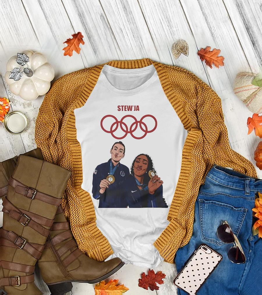 Stewja Olympic Rings A'Ja Wilson Breanna Stewart T-Shirt