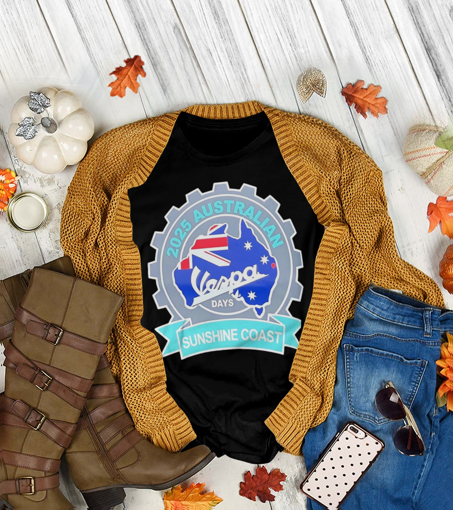 2025 Australian Sunshine Coast Vespa Days Australia Flag T-Shirt