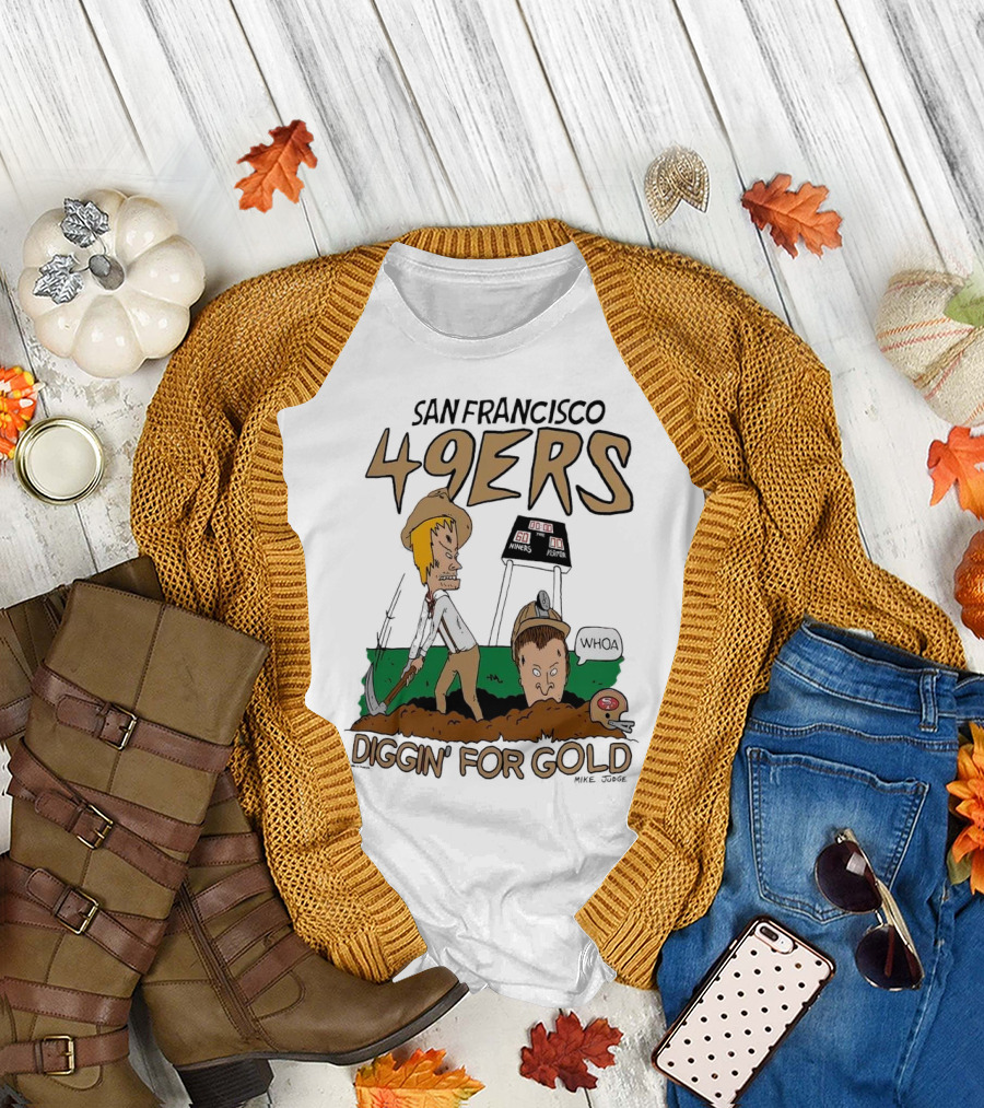 San Francisco 49ers Diggin' for Gold NFL x Beavis and Butt-Head T-Shirt