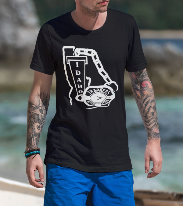 Idaho Trappers Association Logo With Trapper Symbol And Chain T-Shirt