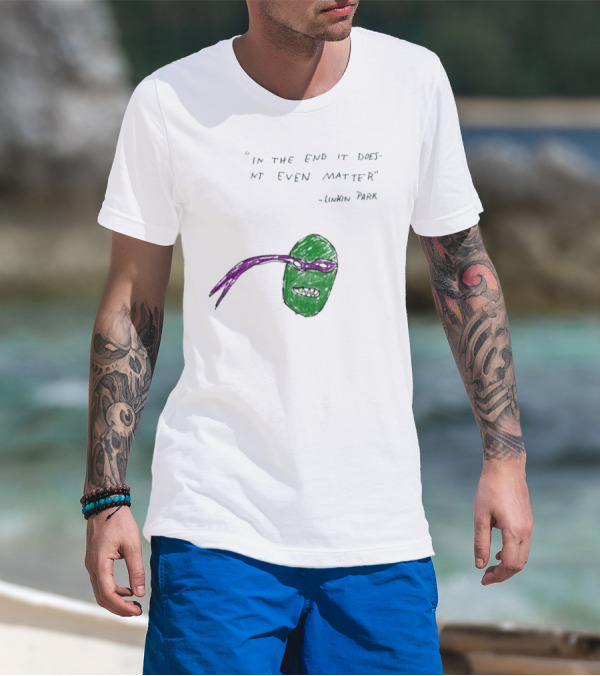 Linkin Park In The End It Does Nt Even Matter Green Mask Purple Band T-Shirt