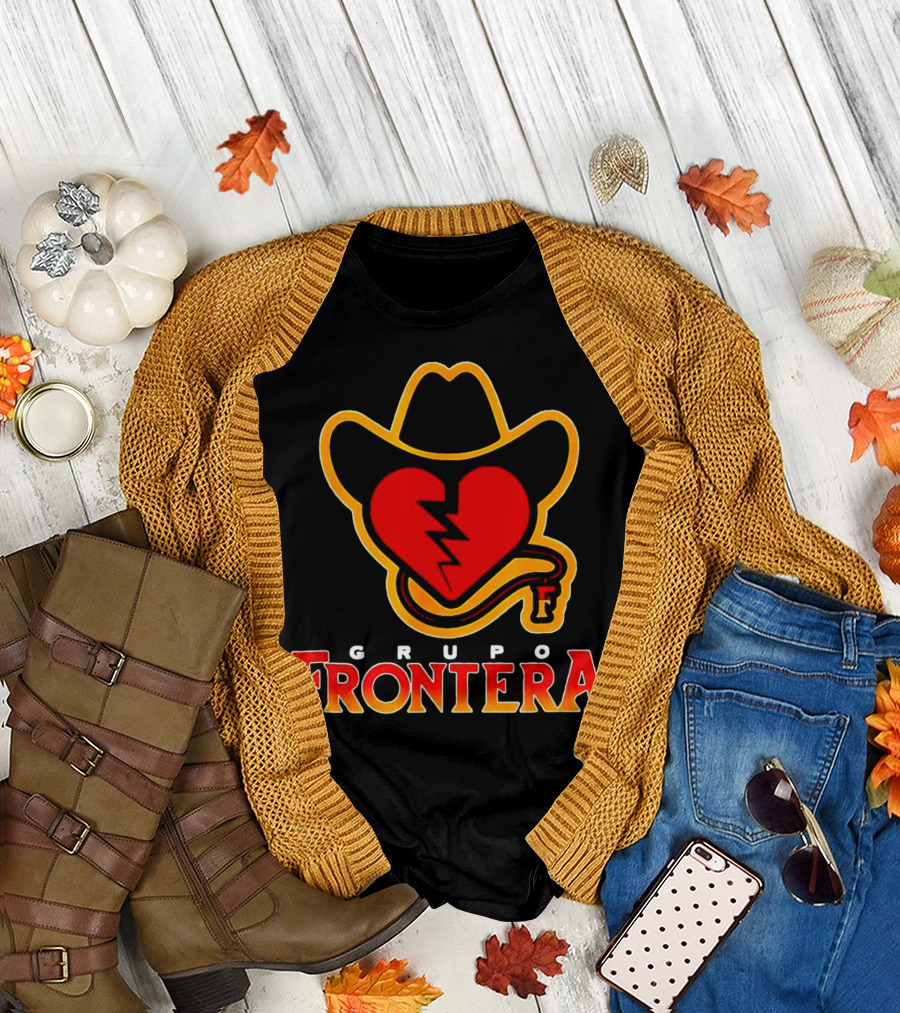 Grupo Frontera Mexican Heart Cowboy Hat Logo Music Musica Mexico T-Shirt