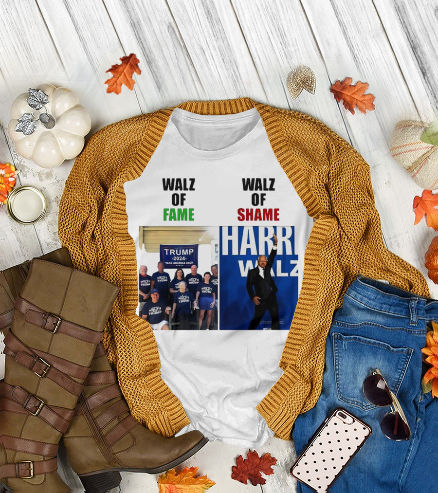 Walz of Fame Trump 2024 Take America Back Walz of Shame Harr Walz T-Shirt