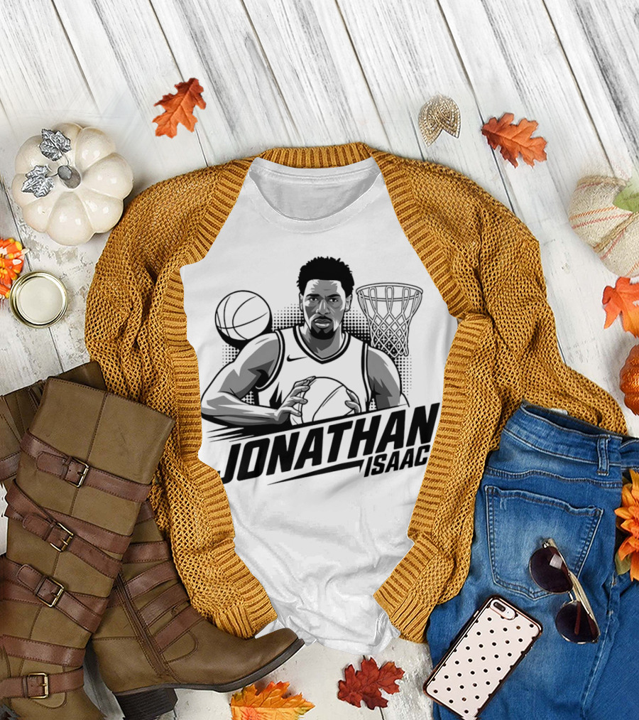 Jonathan Isaac Basketball Player Dunking with Hoop and Ball T-Shirt