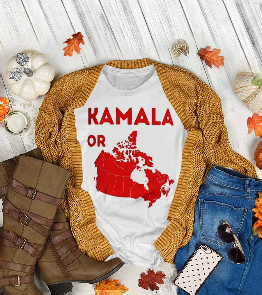 Kamala or Canada Map Red T-Shirt