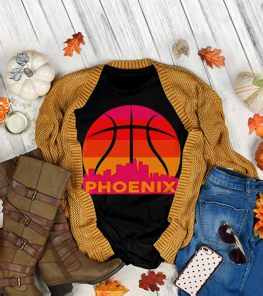 Phoenix Suns Sunset Basketball Skyline T-Shirt