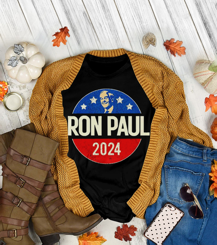 Ron Paul 2024 Libertarian Political Campaign Retro Stars United States T-Shirt