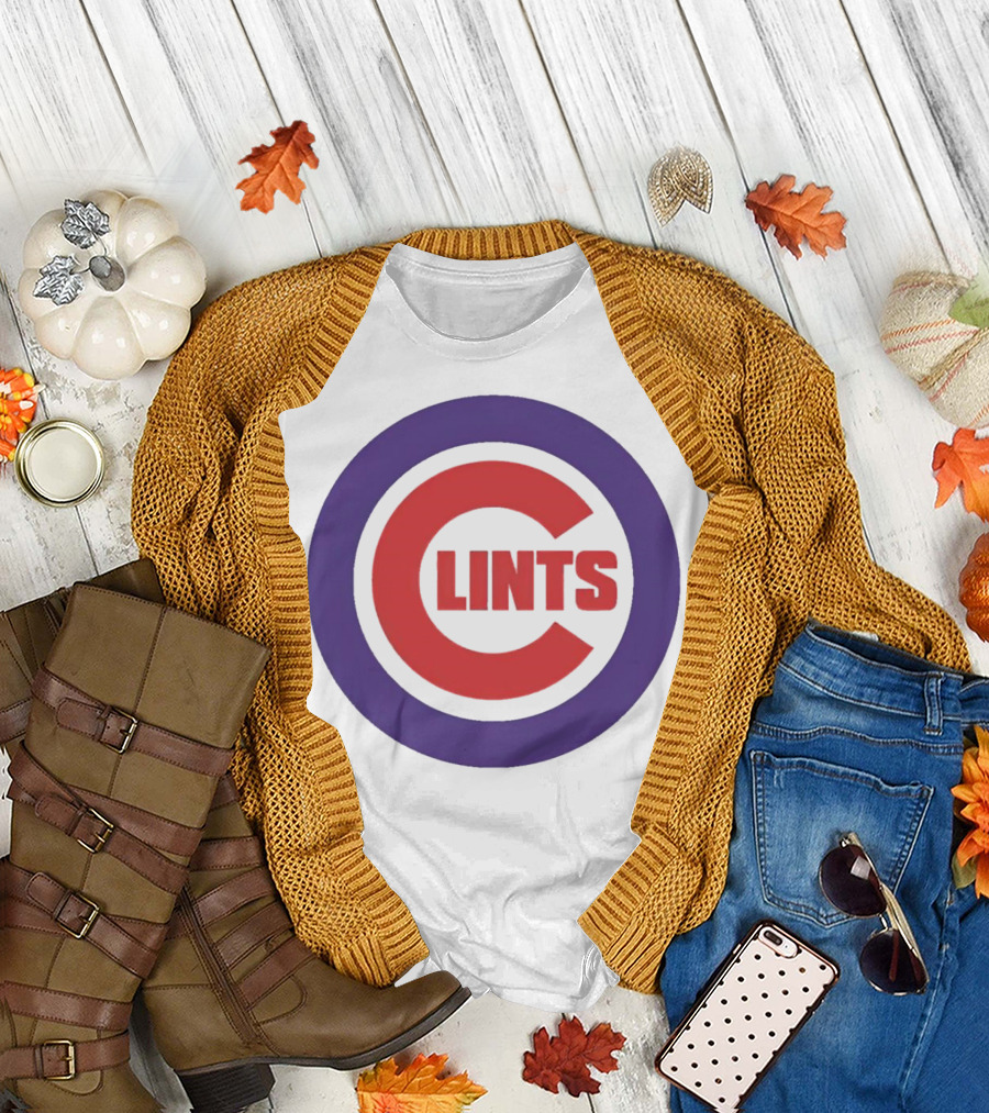 Clints Big C Chicago Cubs Logo Parody Purple Circle T-Shirt