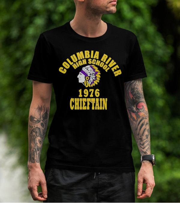 Columbia River High School 1976 Chieftain Indian Head T-Shirt