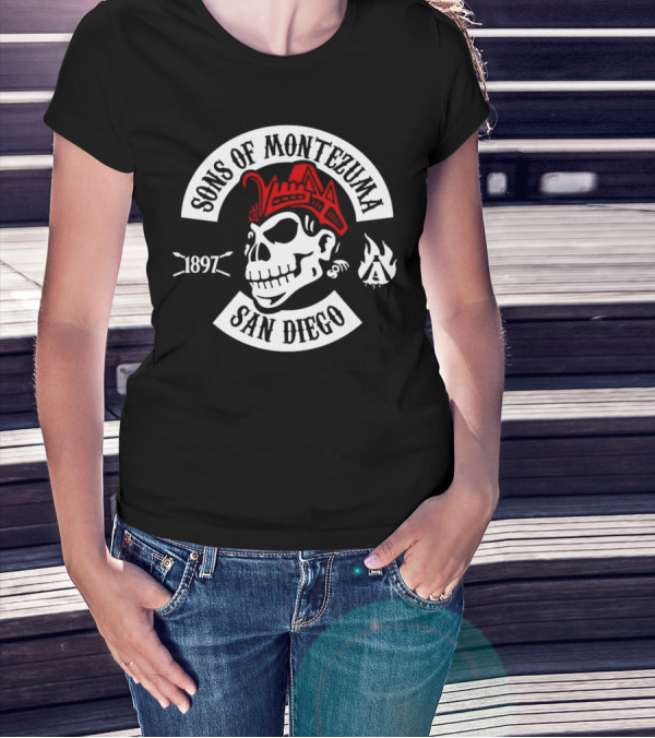 Sons Of Montezuma San Diego 1897 Skull T-Shirt