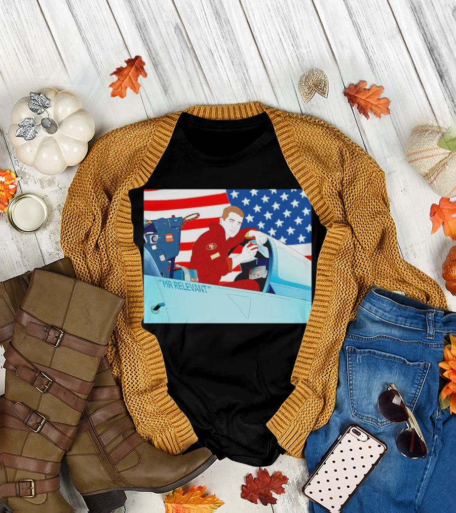 Mr Relevant Brock Purdy San Francisco 49ers Pilot in Fighter Jet American Flag T-Shirt